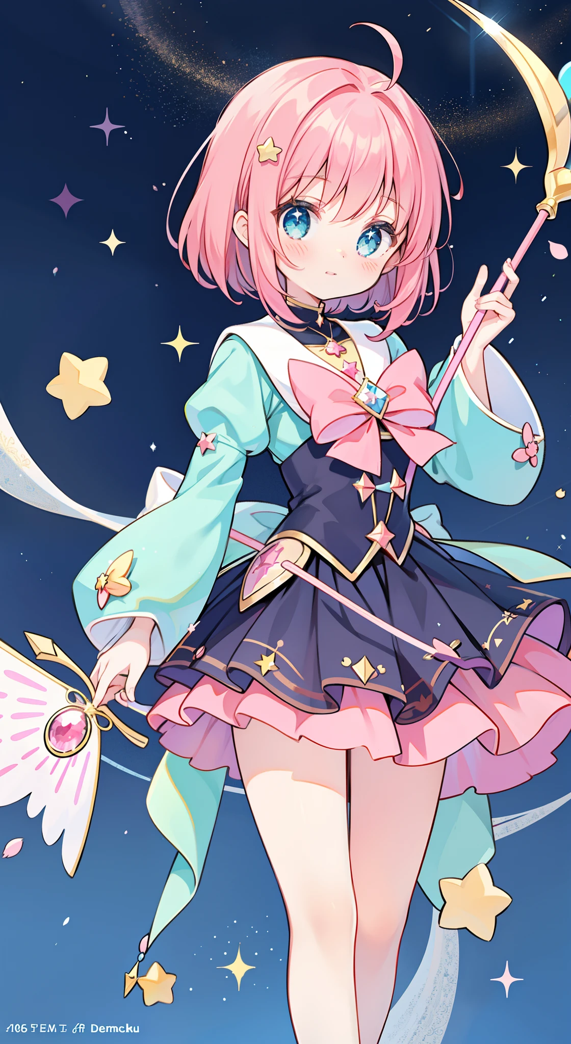k hd,Anime girl with wand and star wand in her hand, portrait of magical girl, sparkling magical girl, magical girl, cardcaptor sakura, pin on anime, clean and meticulous anime art, magical girl anime mahou shojo, beautiful anime art style, cute anime girl portraits, carrying a magical staff, zerochan art, lovely art style, astral fairy, Soft anime illustration