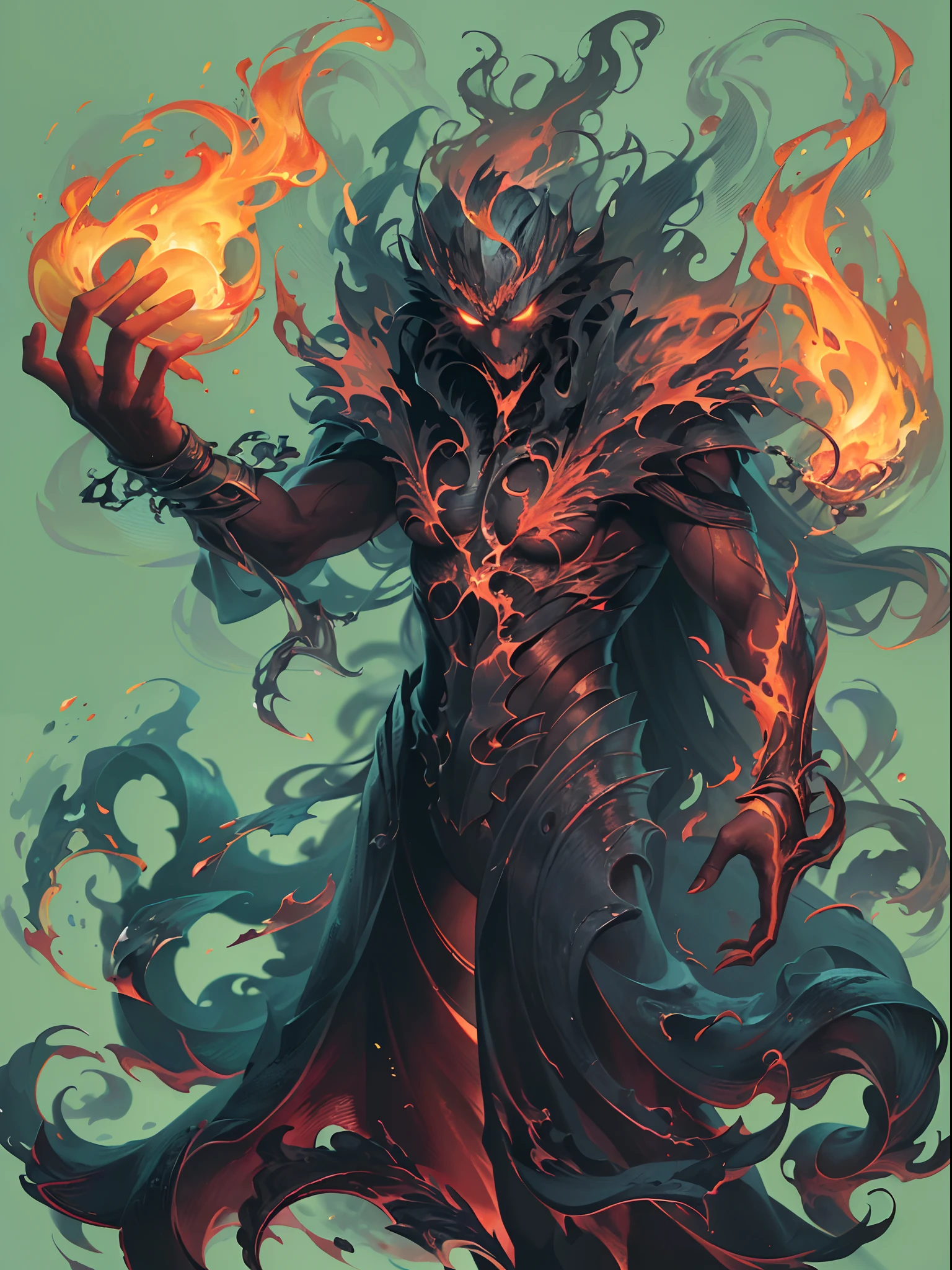 ((Best quality, 8K, Masterpiece: 1.4)),((Amazing detail: 1.3)),((illustration: 1.2)),((high resolution: 1.1)),Eldritch,Flame element, fire demon, Glowing fire element,Empty background,astral,Viscous liquid,Colorful, vapor, Dark style, Dark fantasy, Perfect hand,Murderous face,