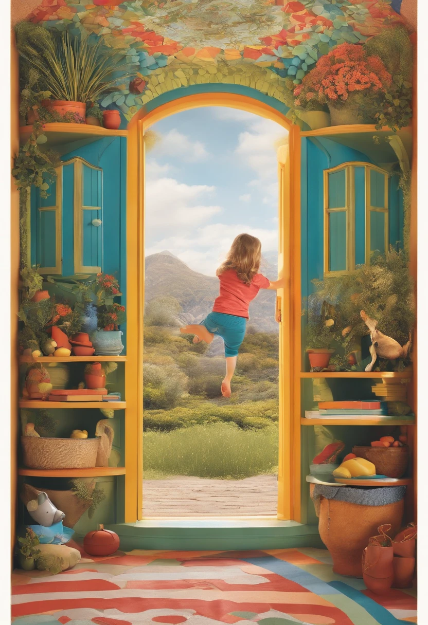 The outside is a round one，Inside is a colorful patchwork of sporty little people