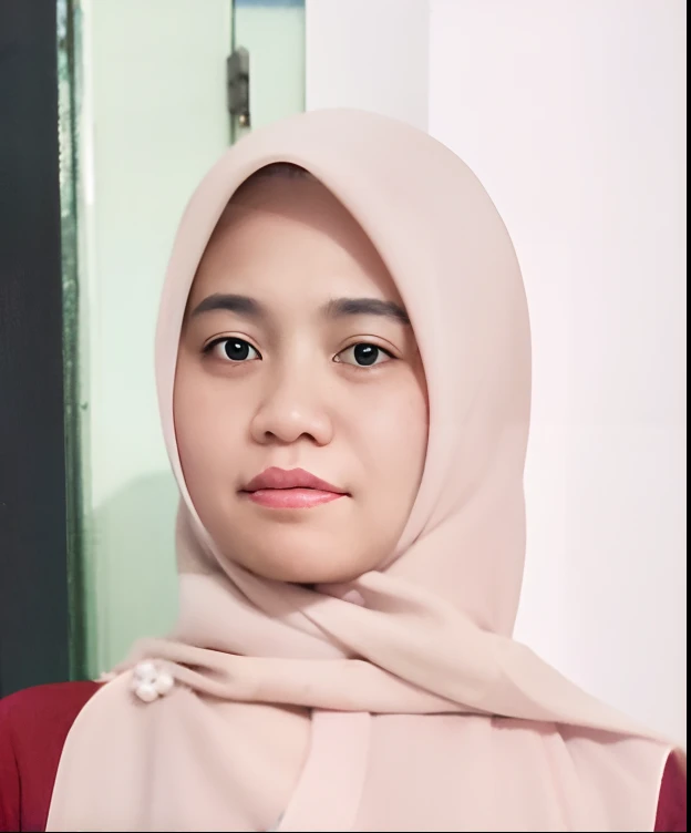 there is a woman wearing a hijab and a red shirt, protrait, faridah malik, full protrait, potrait, student, close up potrait, h. kyoht luterman, kuntilanak, hijab, portrait n - 9, hannah yata, chibi, picture, sakimi chan, photo portrait, portait photo, serena malyon