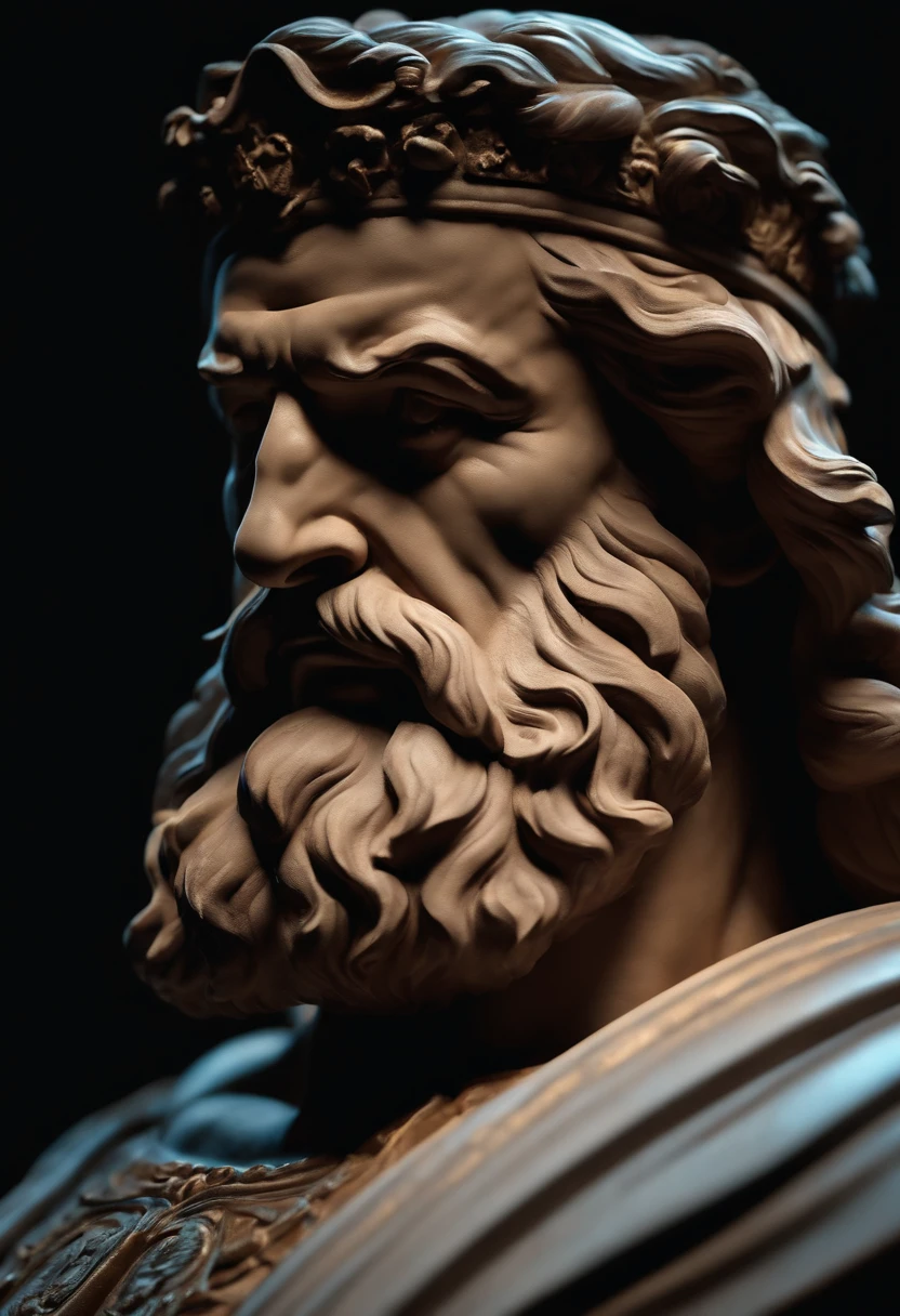 Stock Gricki Stoic
which is the Greek historical status with
Hercules profile muscles
Cinematic 8k and dark background