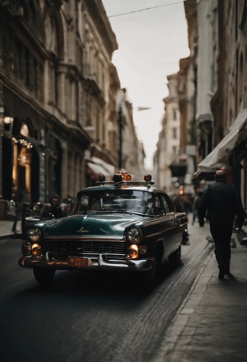 Invisible cop driving on the street