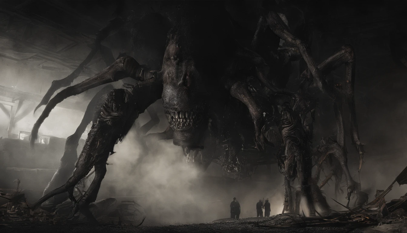 in (medium full shot:3.1), of lot of characters walking from (Galaxy of Terror:3.1), inspired by style of Zdzislaw Beksinski art, in apocalypse of chaotic world, monsters, robots, daemons, aliens, mutant (with Creepy, Sci-Fi, Fantasy and Horror:2.9) retro sci fi, Horror movie, ((Cinematic film)), ((Ultra Detailed)), Complex, ((Sharp Focus)), Object Texture, Studio Photo, Complex Details, ((Highly Detailed)), Photo Real Style, ((Hyper-realistic)), High Dynamic Range, ((Realistic Textures)), 8K UHD, Nikon D 850, Kodak Portra 400, Fujifilm XT, ((3D rendering))