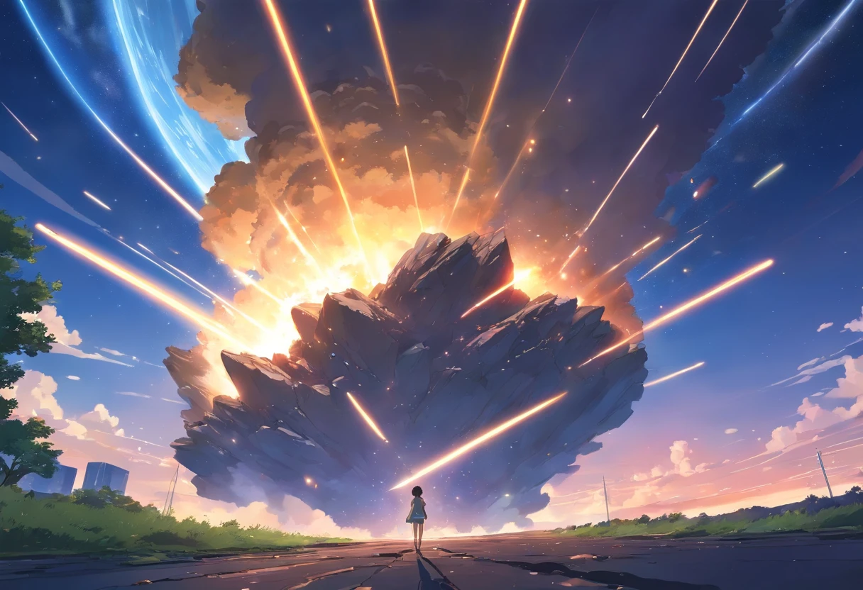 A meteorite strikes Earth