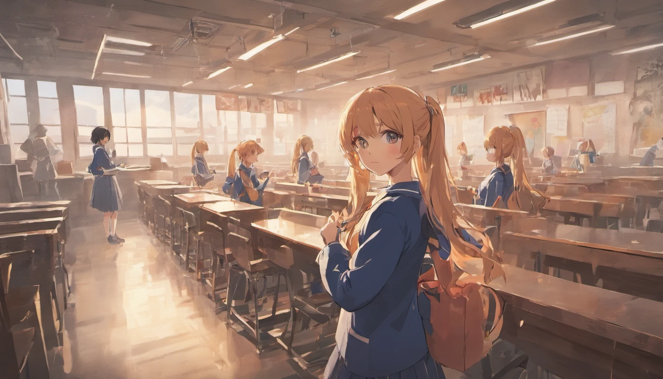 2 girls Classroom uniform Cleaning