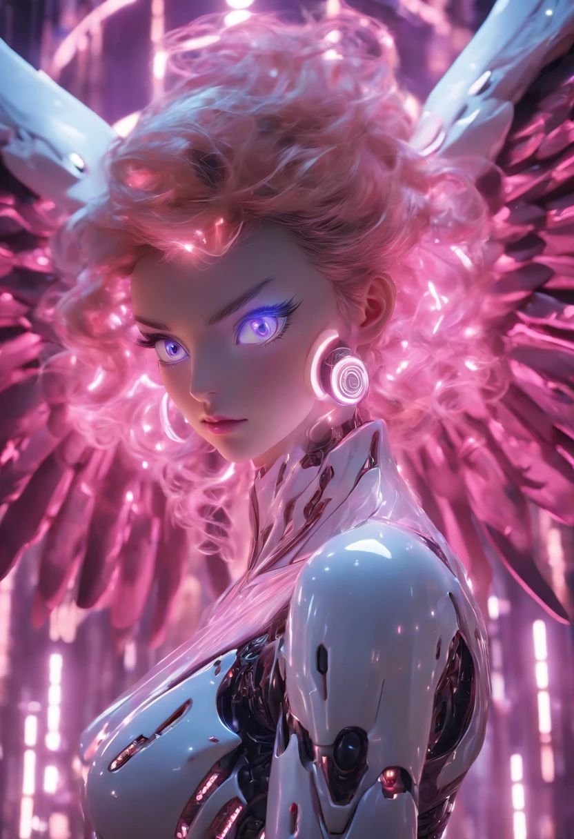 (Full body shot:1.4),(wide - angle shot) (Long shot: 1.3), (Intricate details:1.4), (Masterpiece) , ((anime robots, Beautiful white-skinned puppets, angel, 1girll, magic)), (Perfect aesthetic eyes:1.3) , (Detailed eyes) , (Halo) , (Eldon ring:1.4), (Wings:1.3), Glowing, twintails hair, multicolored hair, (Anatomically correct body:1.4) , Angry, (Perfect face), Sarnio Ankaragun Majestic guardian knight | Ultra-fine robot armor | Cinematic lighting | intricate filigree metal design | 16k | Unreal Engine 5 | rendering by octane | 。.。.3D, (Anatomically correct :1.4), (Ultra detailed, Fantasy background, Blush, Solo, Combat posture), (Magical Circle:1.3), Lightning effects, (Ray tracing), Show your ability A.I., (Glowing eyes) , (particle glowing) , 16k wallpaper, Robot woman, Pintrest trends, author:Nimox S.., hyper HD(RAW photo:1.2),Pink latex jumpsuit,Hollow-out on,Holt collar, latex shiny,tight-fitting,sweat leggs,White liquid, Pink body, wearing atsuko kudo latex outfit, wearing tight suit, Smooth pink skin, catsuits, Wearing latex, shiny plastic, shiny metallic glossy skin, The color of pink glow, latex outfit, chrome bodysuit, cyberpunk glossy latex suit, Shiny, futuristic glossy latex suit spread their legs M-shaped legs angry look sullenness Irritated,white liquid all over body,
