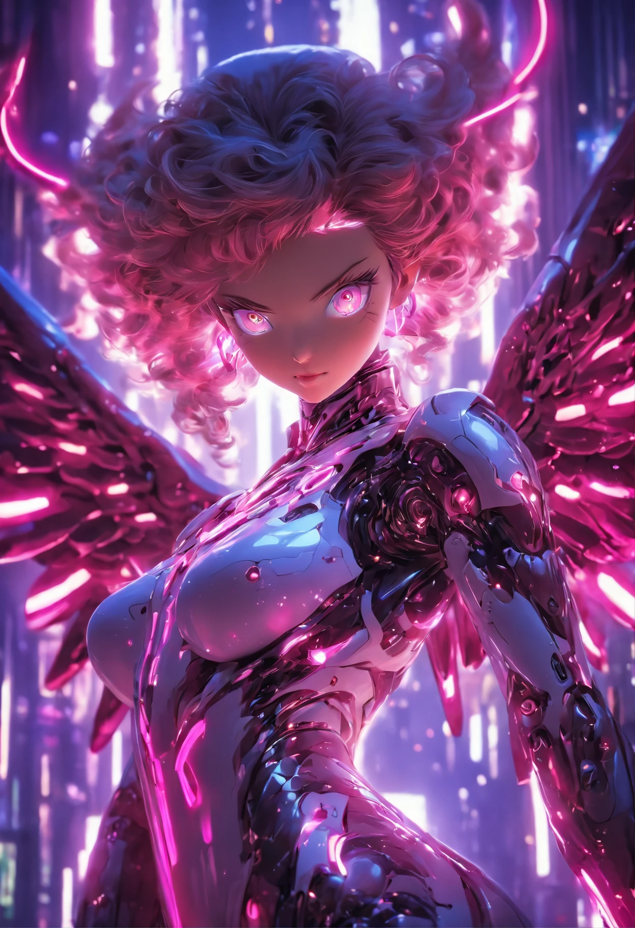 (Full body shot:1.4),(wide - angle shot) (Long shot: 1.3), (Intricate details:1.4), (Masterpiece) , ((anime robots, Beautiful white-skinned puppets, angel, 1girll, magic)), (Perfect aesthetic eyes:1.3) , (Detailed eyes) , (Halo) , (Eldon ring:1.4), (Wings:1.3), Glowing, twintails hair, multicolored hair, (Anatomically correct body:1.4) , Angry, (Perfect face), Sanio Ankaragorn Majestic guardian knight | Ultra-fine robot armor | Cinematic lighting | intricate filigree metal design | 16k | Unreal Engine 5 | rendering by octane | 。.。.。.3D, (Anatomically correct :1.4), (Ultra detailed, Fantasy background, Blush, Solo, Combat posture), (Magical Circle:1.3), Lightning effects, (Ray tracing), Show your ability A.I., (Glowing eyes) , (particle glowing) , 16k wallpaper, Robot woman, Pinterres Trends, author:Nimox S..., hyper HD(RAW photo:1.2),Pink latex jumpsuit,Hollow-out on,Holt collar, latex shiny,tight-fitting,sweat leggs,White liquid, Pink body, wearing atsuko kudo latex outfit, wearing tight suit, Smooth pink skin, catsuits, Wearing latex, shiny plastic, shiny metallic glossy skin, The color of pink glow, latex outfit, chrome bodysuit, cyberpunk glossy latex suit, Shiny, futuristic glossy latex suit spread their legs M-shaped legs angry look sullenness Irritated,white liquid all over body,