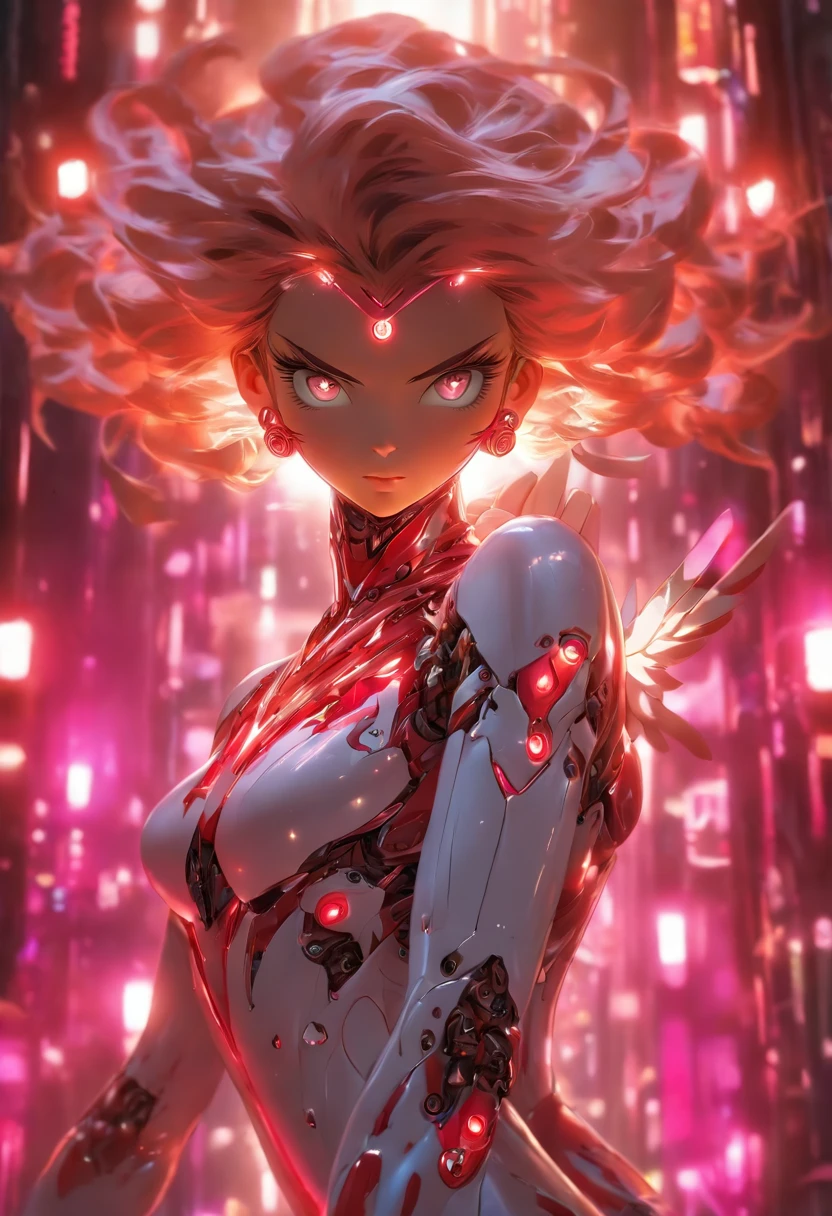 Full body like(Full body like:1.4),(wide - angle shot) (Long shot: 1.3), (Intricate details:1.4), (Masterpiece) , ((anime robots, Beautiful white-skinned puppets, angel, 1girll, magic)), (Perfect aesthetic eyes:1.3) , (Detailed eyes) , (Halo) , (Eldon ring:1.4), (Wings:1.3), Glowing, twintails hair, multicolored hair, (Anatomically correct body:1.4) , Angry, (Perfect face), Sanio Ankaragorn Majestic guardian knight | Ultra-fine robot armor | Cinematic lighting | intricate filigree metal design | 16k | Unreal Engine 5 | rendering by octane | 。.。.。.。.3D, (Anatomically correct :1.4), (Ultra detailed, Fantasy background, Blush, Solo, Combat posture), (Magical Circle:1.3), Lightning effects, (Ray tracing), Show your ability A.I., (Glowing eyes) , (particle glowing) , 16k wallpaper, Robot woman, Pinterres Trends, author:Nimox S...., hyper HD(RAW photo:1.2),Pink latex jumpsuit,Hollow-out on,Holt collar, latex shiny,tight-fitting,sweat leggs,White liquid, Pink body, wearing atsuko kudo latex outfit, wearing tight suit, Smooth pink skin, catsuits, Wearing latex, shiny plastic, shiny metallic glossy skin, The color of pink glow, latex outfit, chrome bodysuit, cyberpunk glossy latex suit, Shiny, futuristic glossy latex suit spread their legs M-shaped legs angry look sullenness Irritated,white liquid all over body,Full body like