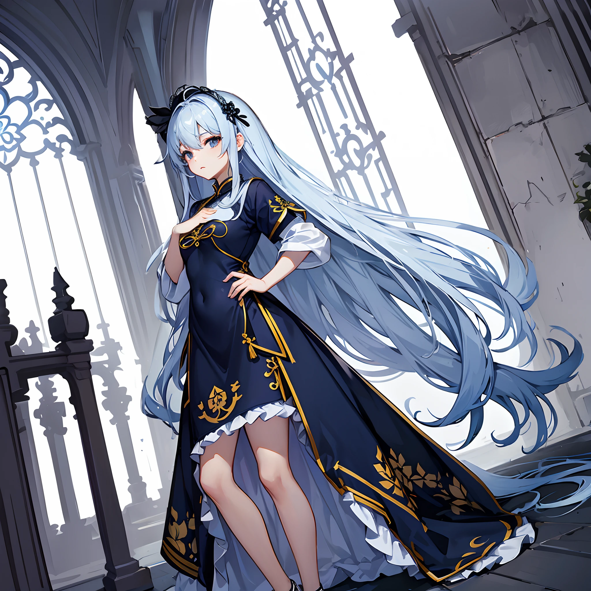 Navy cheongsam