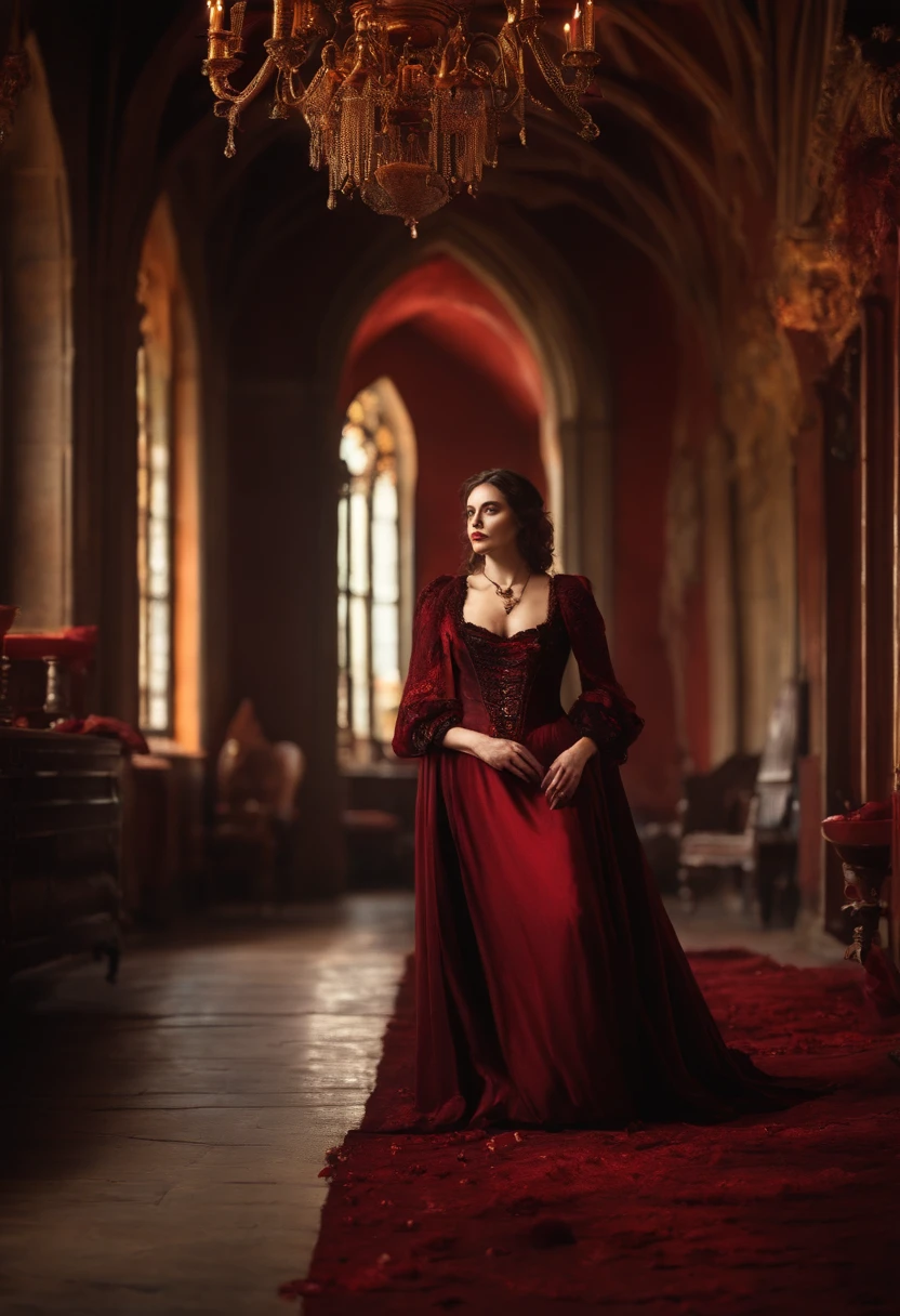 medieval vampire in a room filled with blood