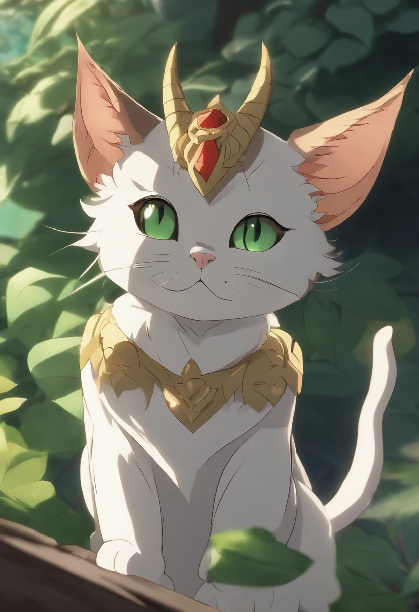 spreading, A cat with horns and green eyes stares into the camera, Stylized anime, Today's featured anime stills, cel shaded anime, pokemon anime style, still from tv anime, anime catgirl, transforming into his final form, tatsumaki, offcial art, Anime Stylization, official anime still, screenshot from the anime film, anime cgi style