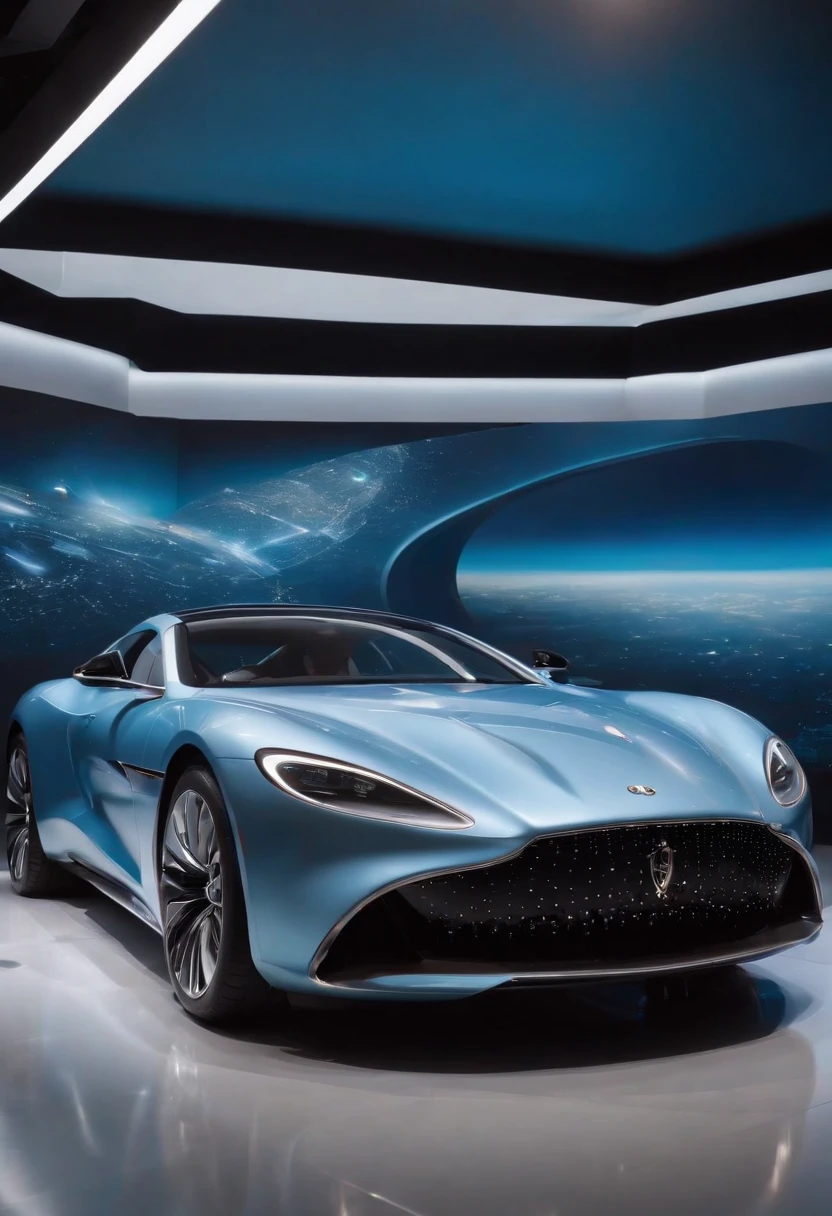 color photo of: a futuristic luxury car at an exhibition,
a sleek metallic body shimmering under the
spotlights,
glistening chrome accents highlighting its elegant curves,
meticulously crafted LED headlights
illuminating the surroundings,
the iconic emblem gleaming proudly on the
front grille,
a panoramic glass roof showcasing the
futuristic interior,
the plush leather seats inviting you to experience ultimate comfort,
the state-of-the-art touchscreen display
dazzling with advanced technology, surround sound speakers creating an immersive audio experience,
a holographic dashboard projecting vital information with precision, the futuristic design seamlessly blendingaerodynamics and style, the exhibition hall bathed in a soft, futuristic blue lighting,
a crowd of admirers marveling at the
cutting-edge craftsmanship, whispers of awe and admiration filling the air,
an atmosphere of anticipation and excitement permeating the scene,
the camera capturing every intricate detail
and futuristic essence, using a high-resolution DSLR camera with a
wide-angle lens,
shooting on a vibrant color film to enhance the futuristic elements,
employing long exposure techniques to
capture the dynamic lighting, directed by Christopher Nolan, cinematography by Roger Deakins, photography by Annie Leibovitz, fashion design by Alexander McQueen,
-c 10-ar 2:3