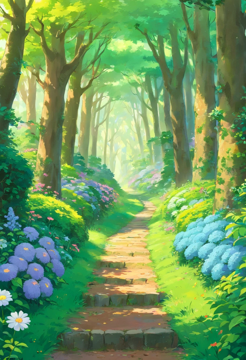 Flowers in the hedge,the woods,Background with