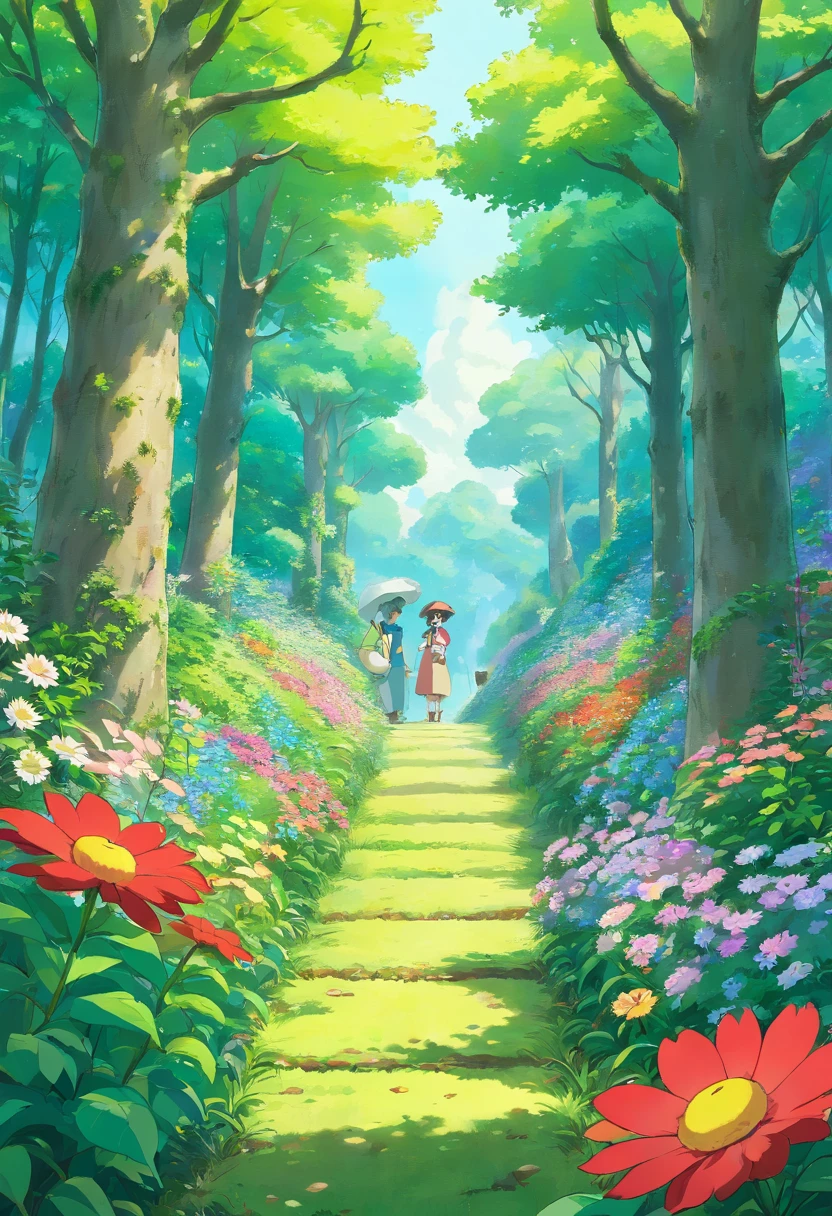 Flowers in the hedge,the woods,Background with