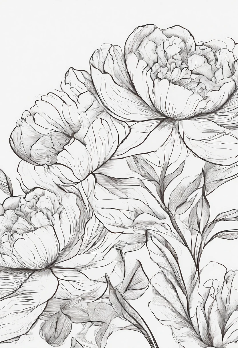 Close-up of peony flowers,The composition is perfect