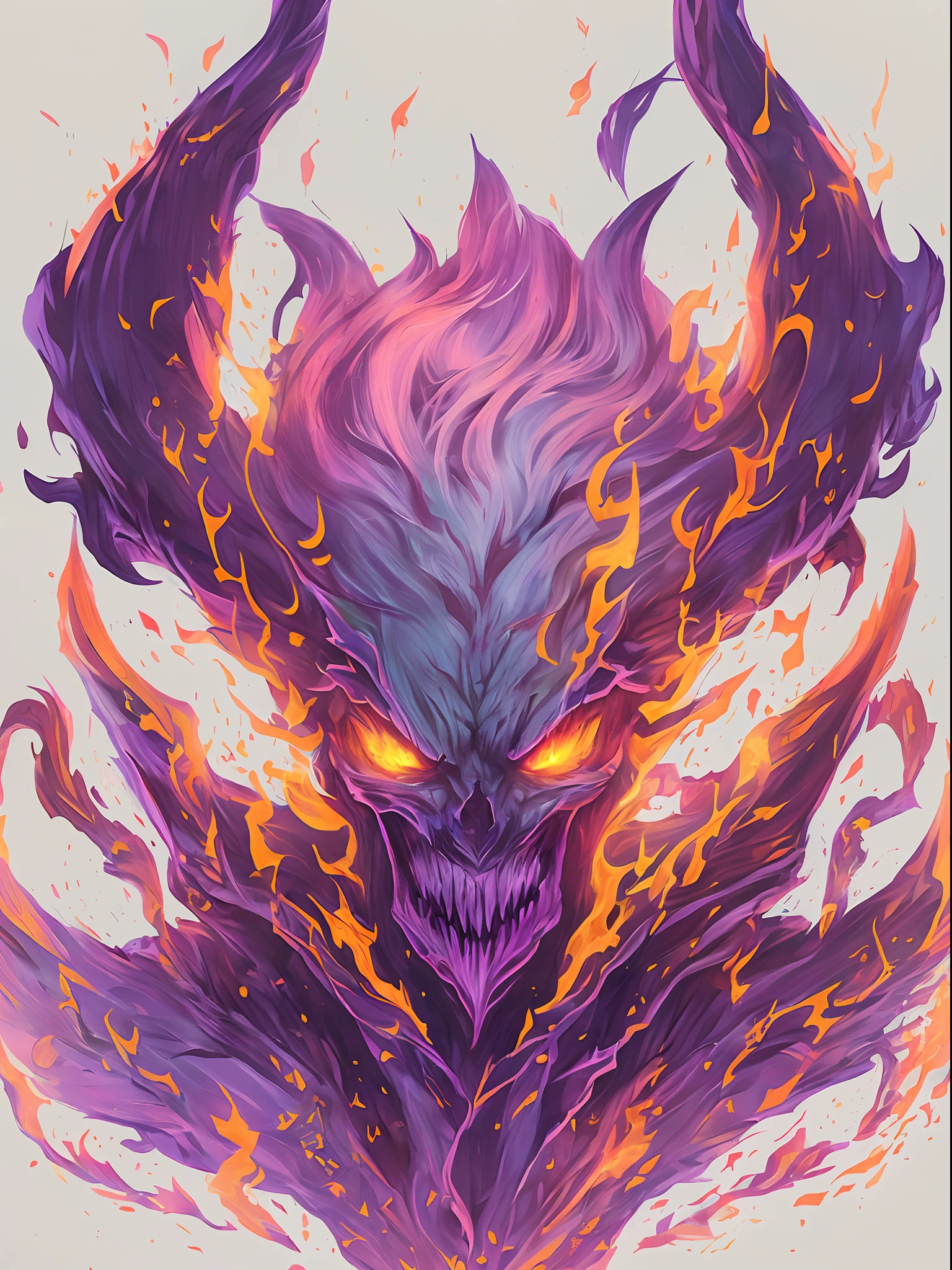 a close up of a cartoon character with a demonic face, epic full color illustration, scary color art in 4 k, portrait of hades, psychedelic laughing demon, evil realm magic painting vibes, full art illustration, evil sorcerer, disney villain, dangerous mephisto from faust, djinn man male demon, an ominous fantasy illustration, evil villain