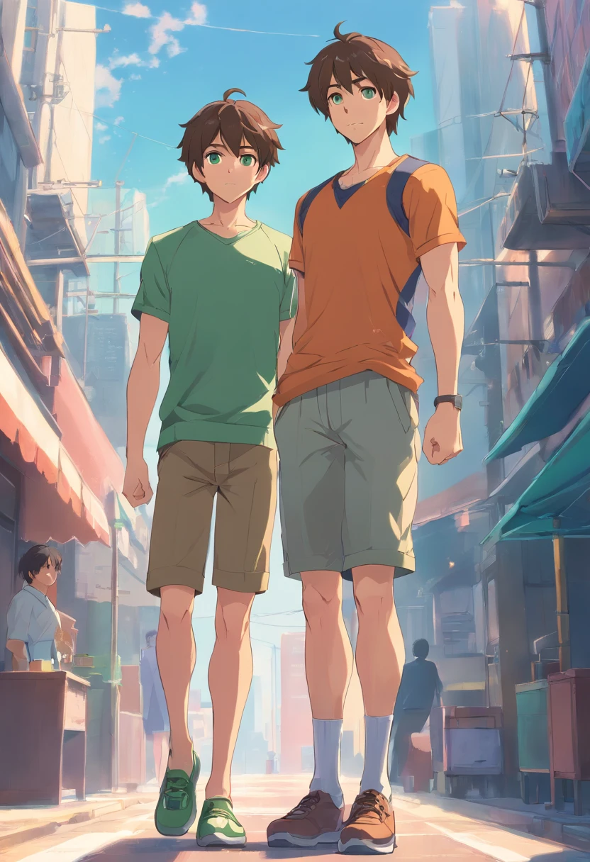 two man, John and Luke. John is 43 years old, tall and muscular with short brown hair and green eyes. Luke is , handsome and athletic with shaggy brown hair and innocent doe eyes.