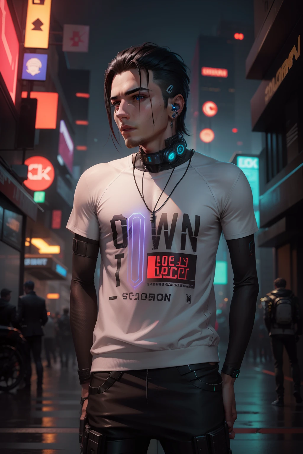 Change background cyberpunk handsome boy,realic face 8k,ultra realistic