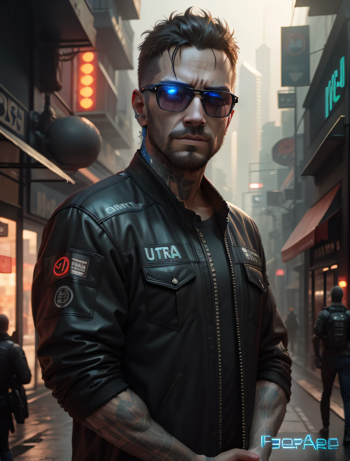 Ultra 4K, Cyberpunk, Realistic, cara de homem,