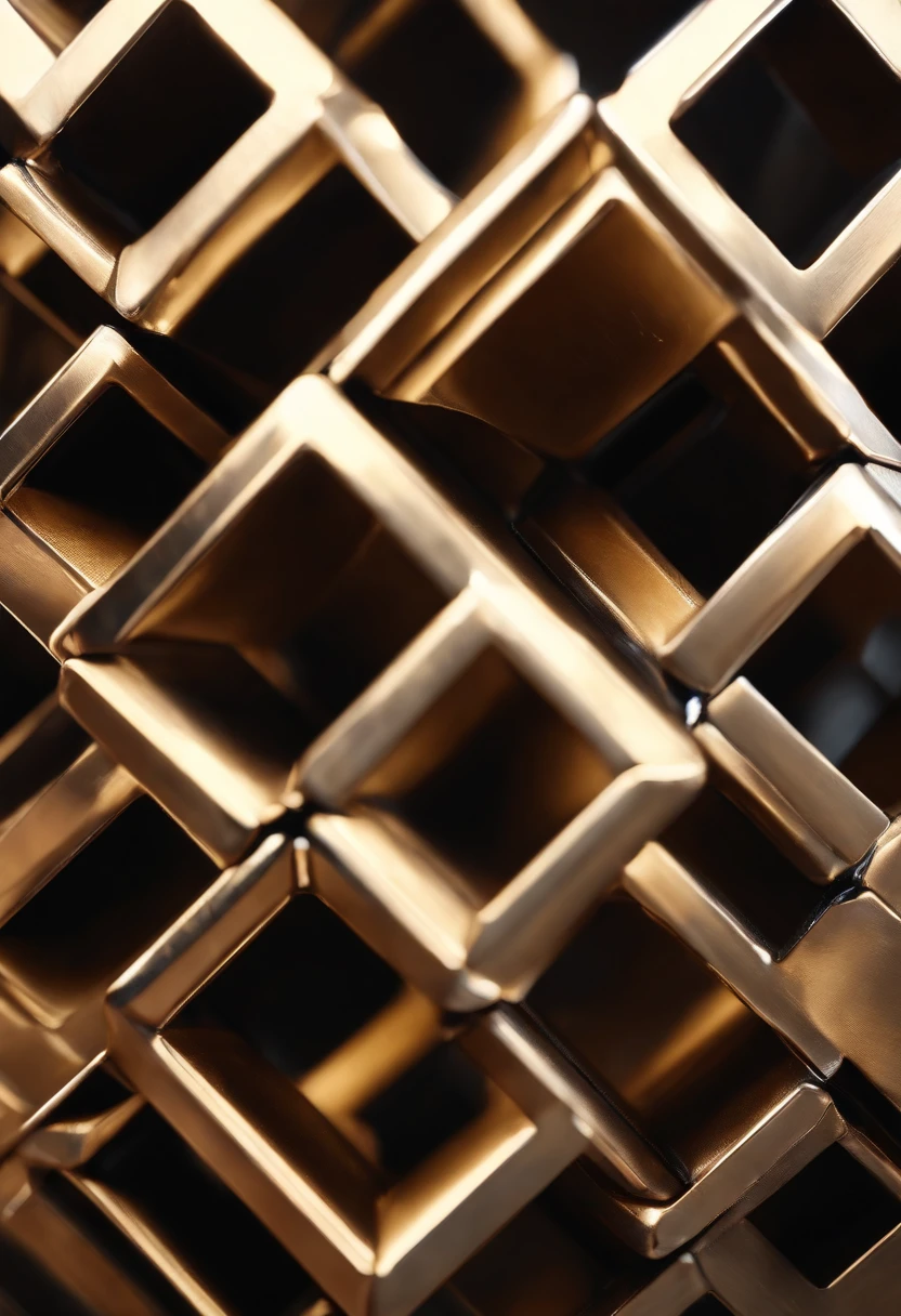 Main body metal cube texture natural light close-up welcome light less decoration