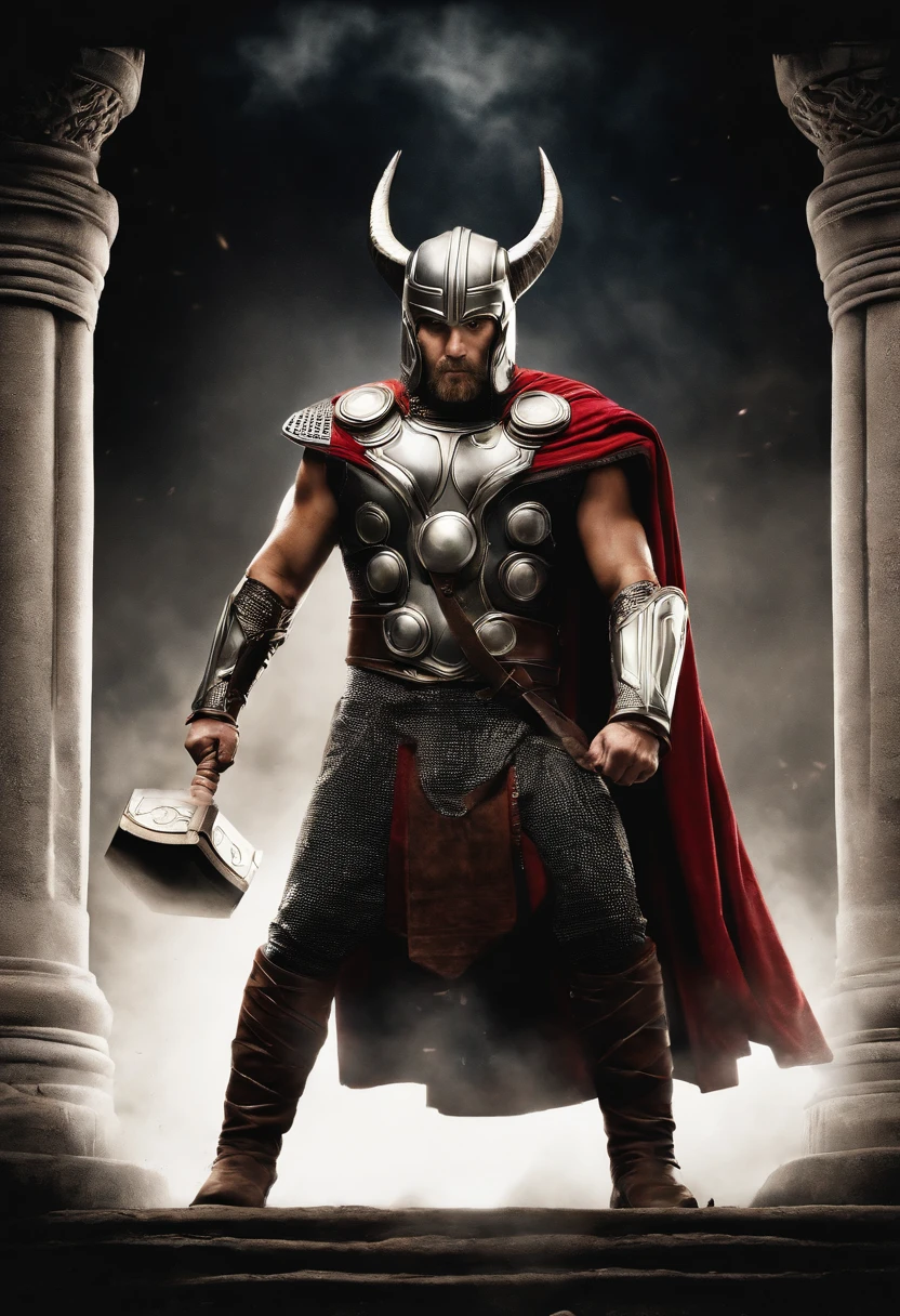 Thor indian version, Thor wearing indian style superhero dress and fight on indian ground