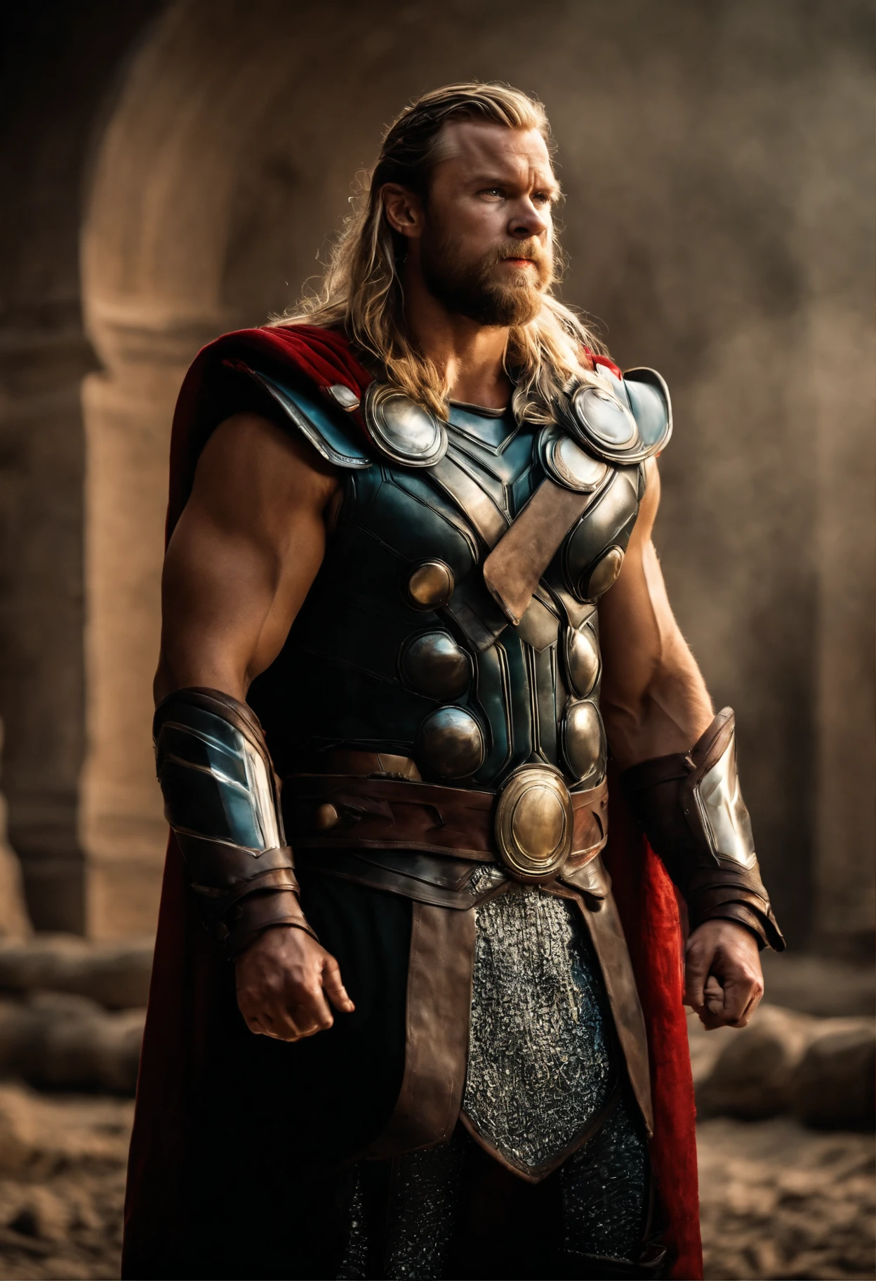 Thor indian version, Thor wearing indian style superhero dress and fight on indian ground