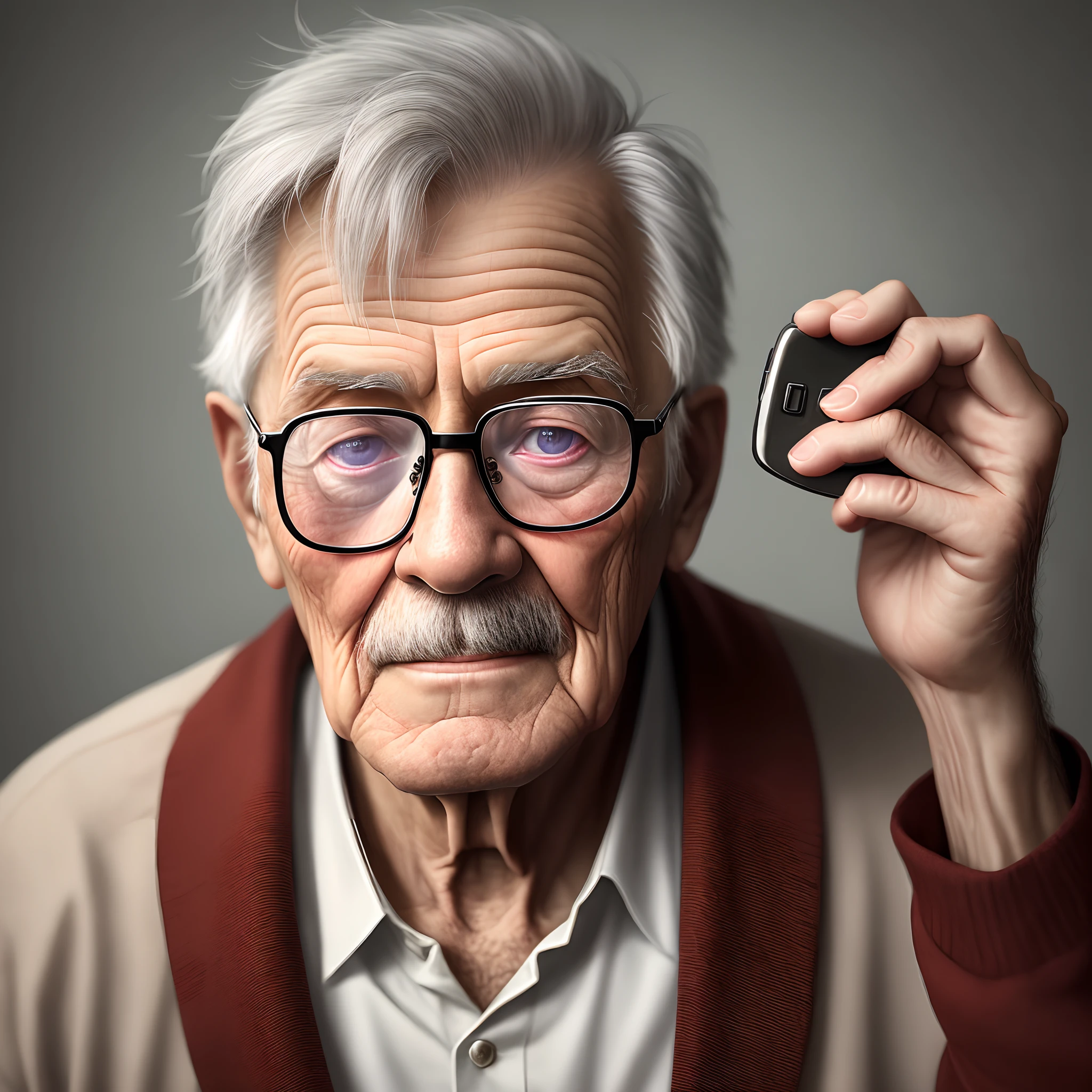 A old man,eye glass,genius
