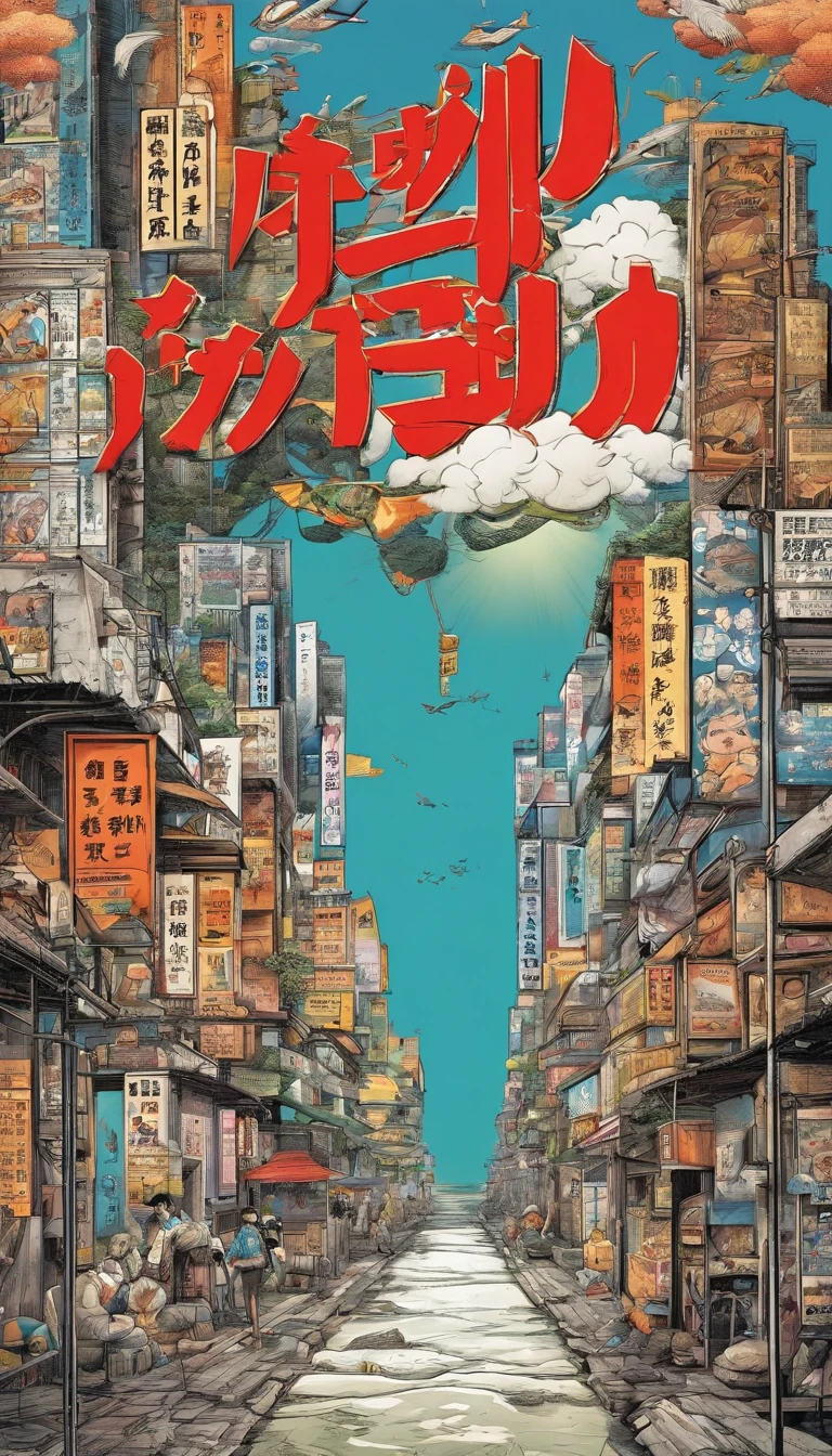 Japanese comics, the comic story is presented in multiple irregular panels with color. An Indian artist facing hardships while creating  a beautiful artwork in rainy season in streets. The style is exaggerated and detailed