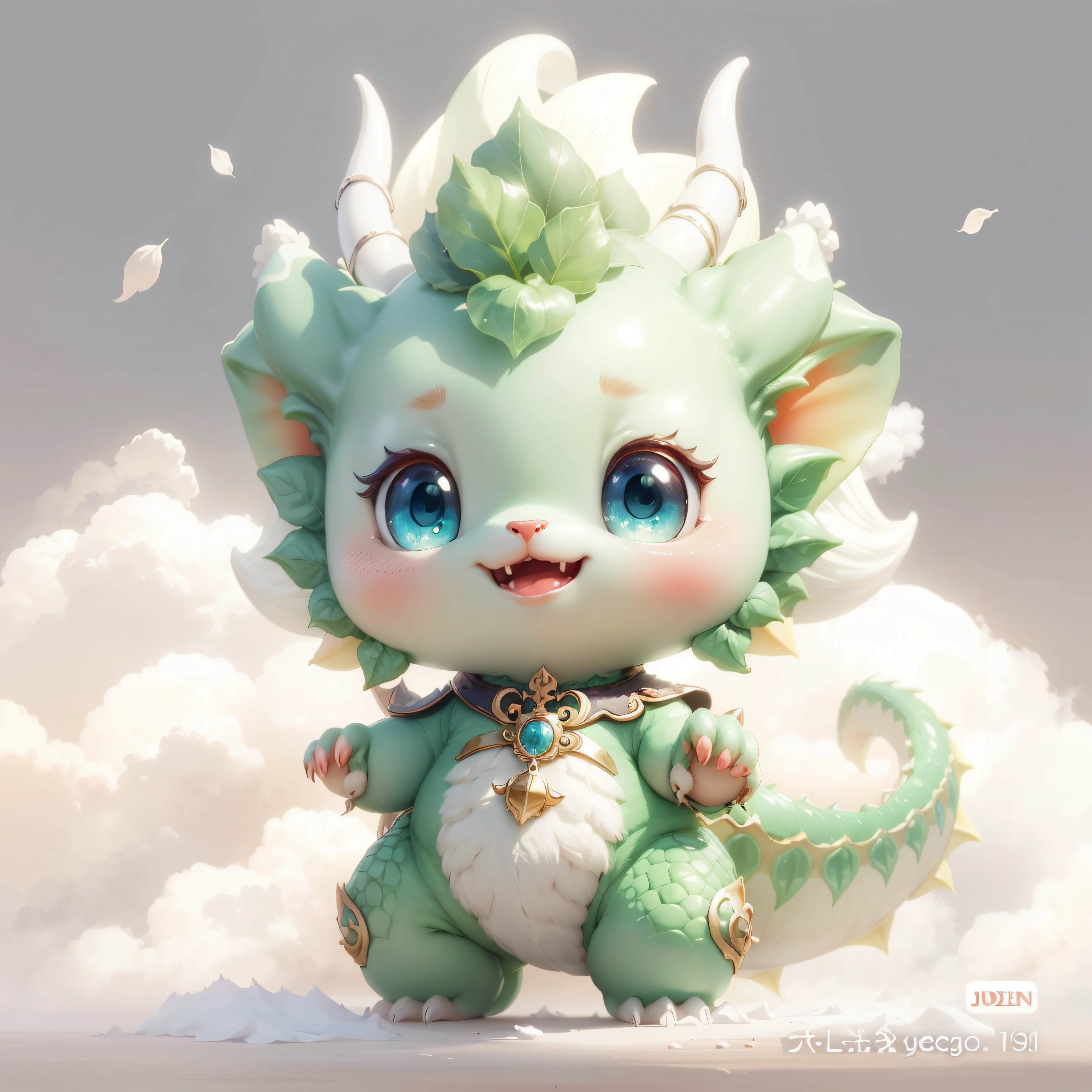 Cute detailed digital art, lovely digital painting, cute little dragon,