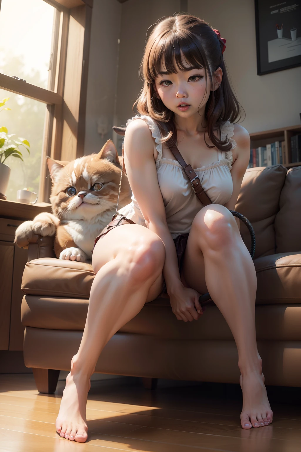 masterpiece, best quality, 2girls, (closeup), 18yo teen, slim, small breast, naked breast, nipple, open green raincoat, sitting, in abandoned train, hugging, lode, smile, heavy rain, downpour, flood, wasteland, grey, desolate, rain, dark, watercolor, (spread legs:1.6),