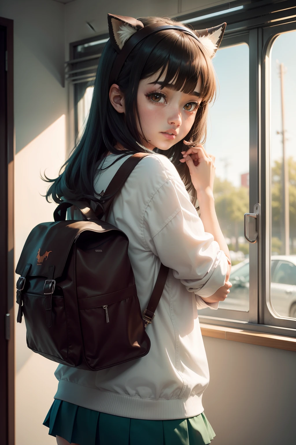 Dinosaur and high school girl Aino