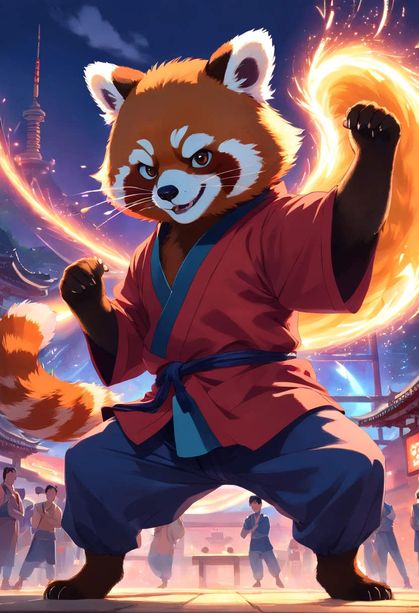 Red Panda as a Kung Fu master