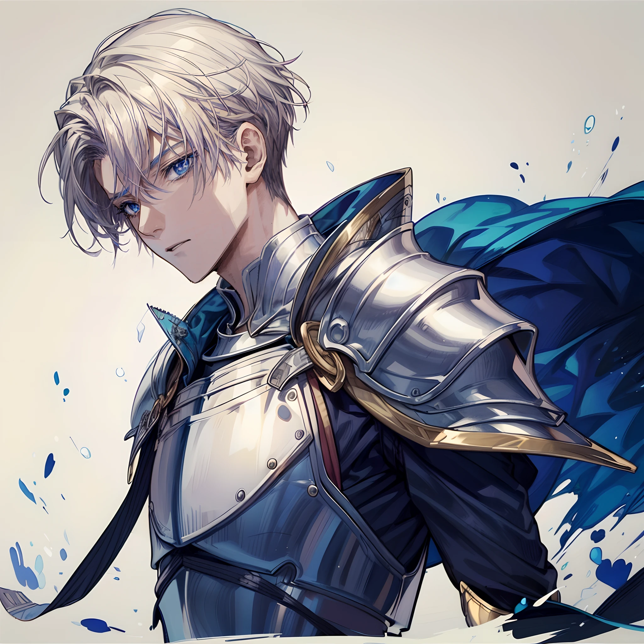 anime - style image of a man in armor with a sword, handsome guy in demon slayer art, detailed anime character art, male anime character, tall anime guy with blue eyes, highly detailed exquisite fanart, beautiful androgynous prince, thancred waters in style of wlop, shigenori soejima illustration, key anime art, a human male paladin