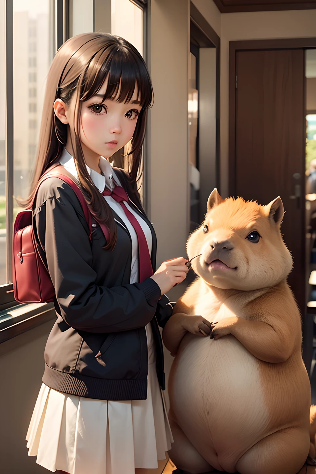 Capybara High School Girl、kawaii、Muchimuchi