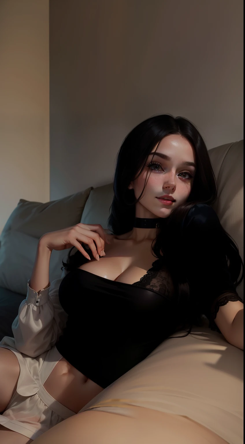 ((Best Quality, 8K, Masterpiece: 1.3)), 1girl, Slim Abs Beauty: 1.3, (Hairstyle Casual, Big Breasts: 1.2), Dress: 1.1, Super Fine Face, Delicate Eyes, Double Eyelids, Smile, Home