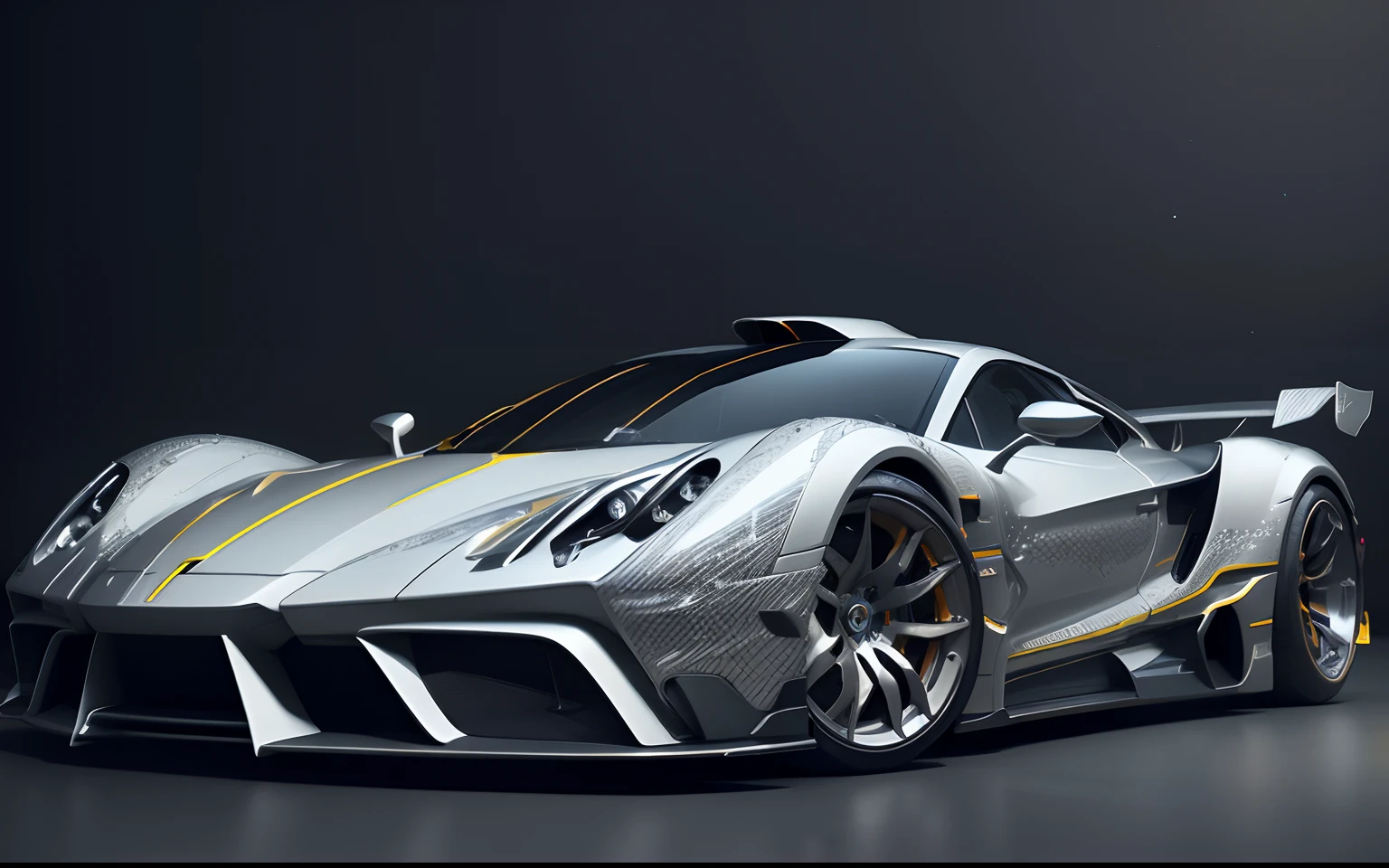 Photo realistic future supercar design by Leonardo DaVinci, Pagani Utopia, Masterpiece, low styling with starry headlights in cream and silver patterns with lilies, side view portrait, 16k resolution concept art portrait by Leonardo DaVinci, intricate details, highly detailed;, dynamic lighting hyperdetailed intricately detailed, filagree, DaVinci knots, Splash art trending on Artstation triadic colors Unreal Engine 5 volumetric lighting, whole car intertwined body panels, overlay,