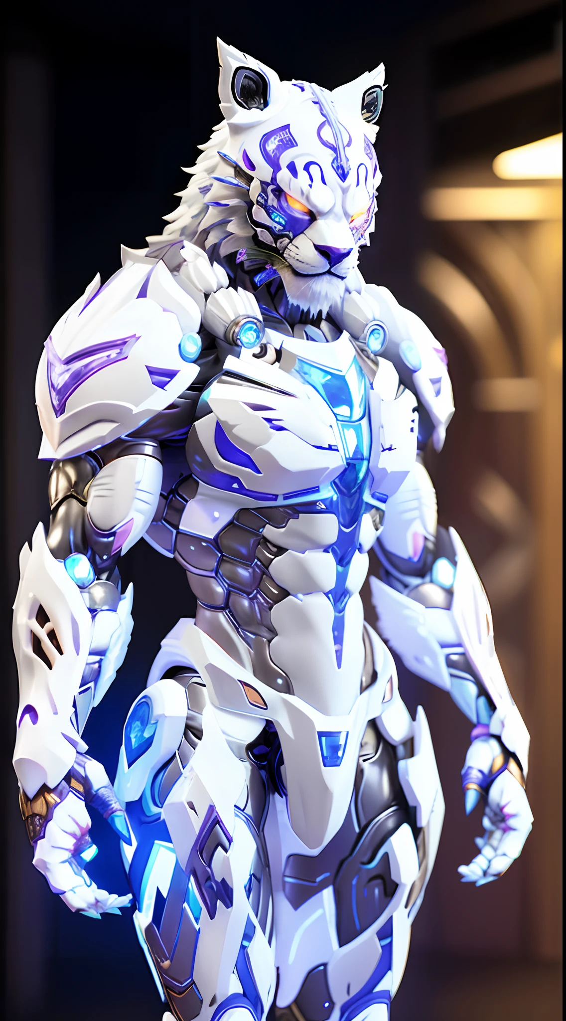 WHITE TIGER, CRYSTAL ARMOR, TRANSPARANT, MUSCLE BODY