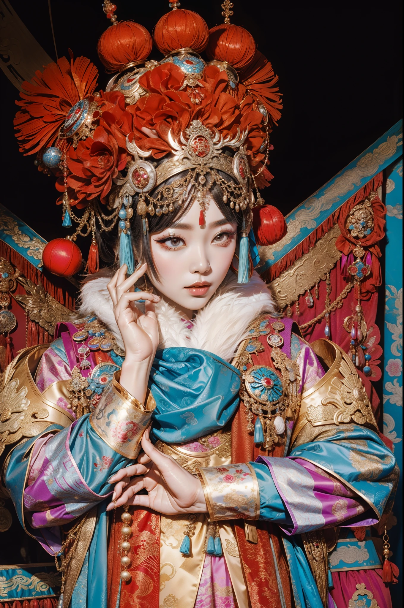 Peking Opera costumes,opulent,detail-rich