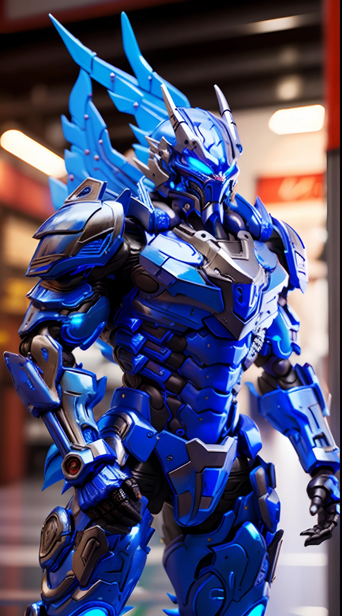 BLUE DRAGON, MECHANICAL ARMOR, TRANSPARANT, MUSCLE BODY