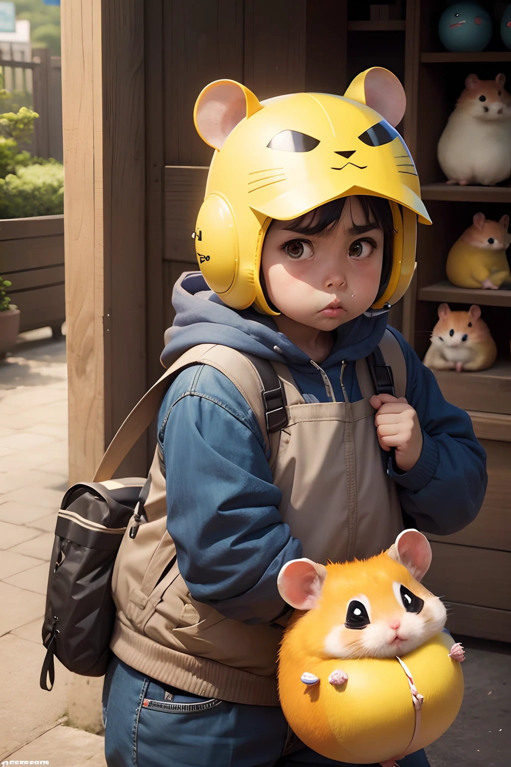 Hamster headgear、chiquita、Angry with raised eyebrows、Thick、Muchimuchi、Plump