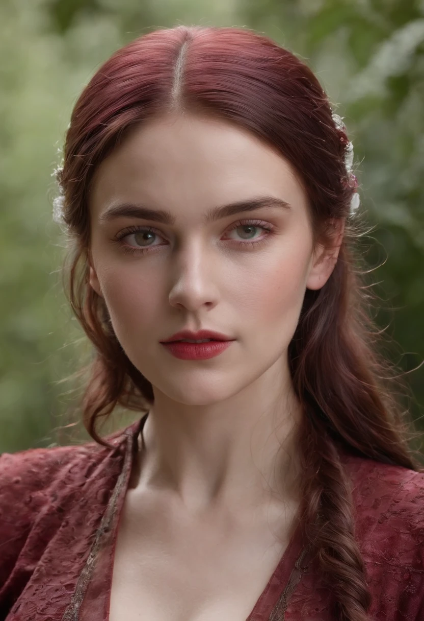 (((A deep red wound pierced his left cheek))) tez clara, A woman around 19 years old, canas naturales, Unique green eyes, Desgaste Cole, Delgado y elegante, Beautiful, Luz de velas en un entorno medieval, Super Sharp Focus, Lente realista, sin Ropa, Cuatro colores (cicatriz:1.4)