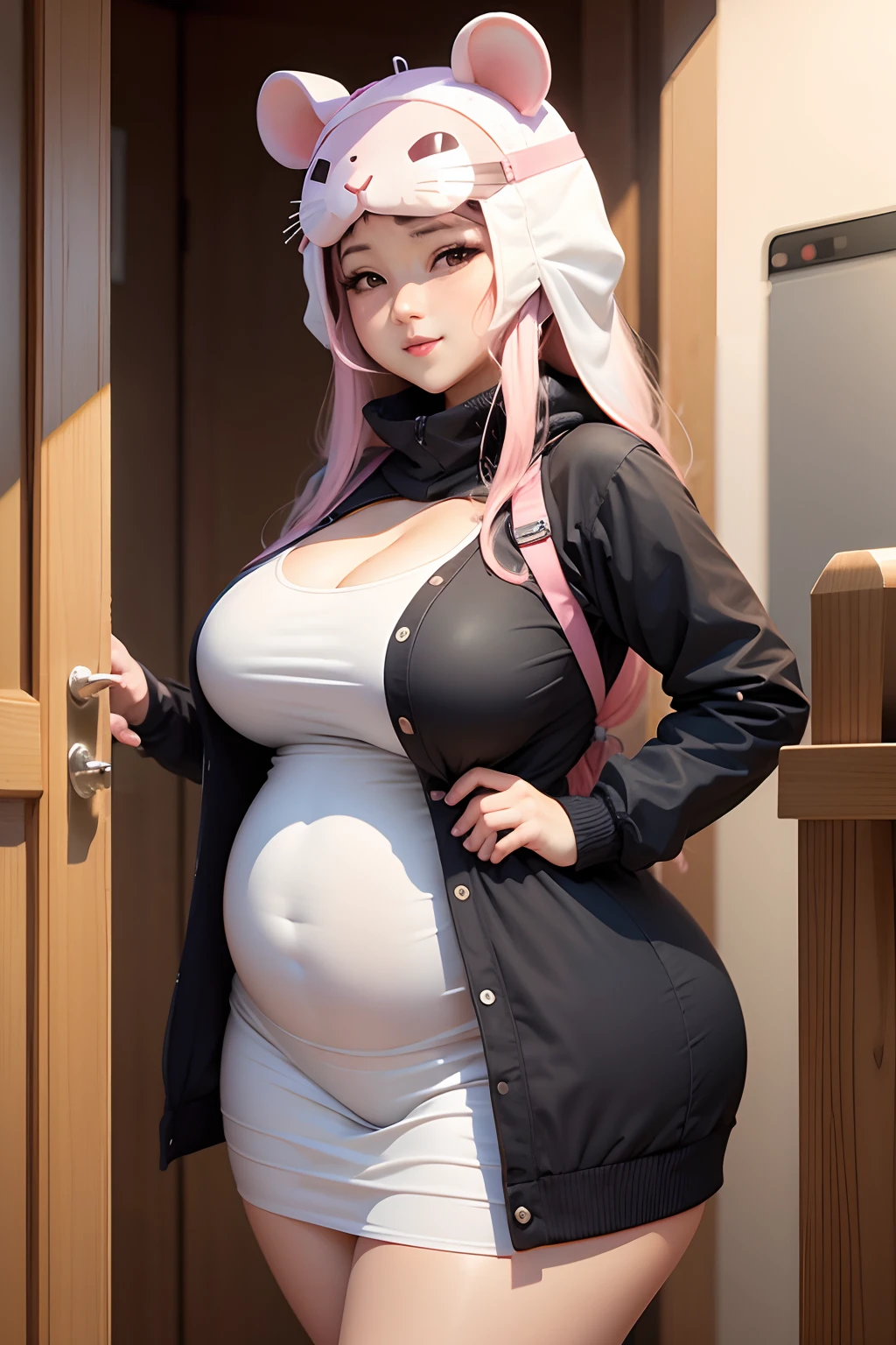 Anime girl with pink hair, oppai, small curvaceous loli, fluffy chest, Breast show and NSFW, sie boob, Big breasts!, Big breasts!!, the breasts are large, loli, thicc, NSFW, Big breasts, red - cheeks!!, Oppein Proportions, exhibitionism, Exposed crotch, Open your crotch, squirting, tits silp, big tits, pubes, See-through shirt, teat, huge tits, , squirting, exposed female genitalia, exposed breast, low twintails, forehead mark, blush, saliva trail, excited, oral invitation, open mouth, drop shadow, tachi-e, from above, anatomically correct, textured skin, squating on the ground,