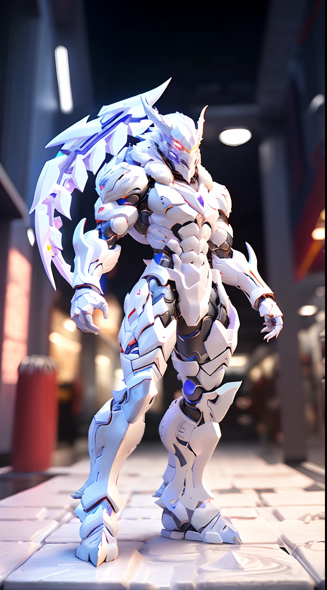 WHITE DRAGON, CRYSTAL ARMOR, (FULL  BODY:1.3), TRANSPARANT, MUSCLE BODY