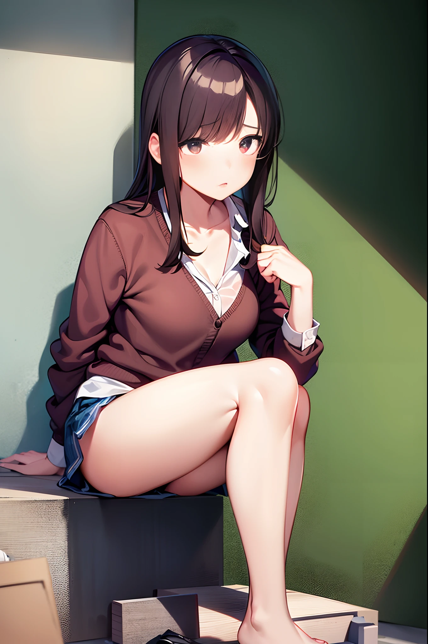 Unemployed girl who dropped out of elementary school who has been withdrawn to her home for many years