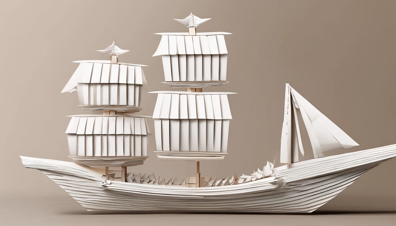 Ancient China Small Sailing Ship,A canvas