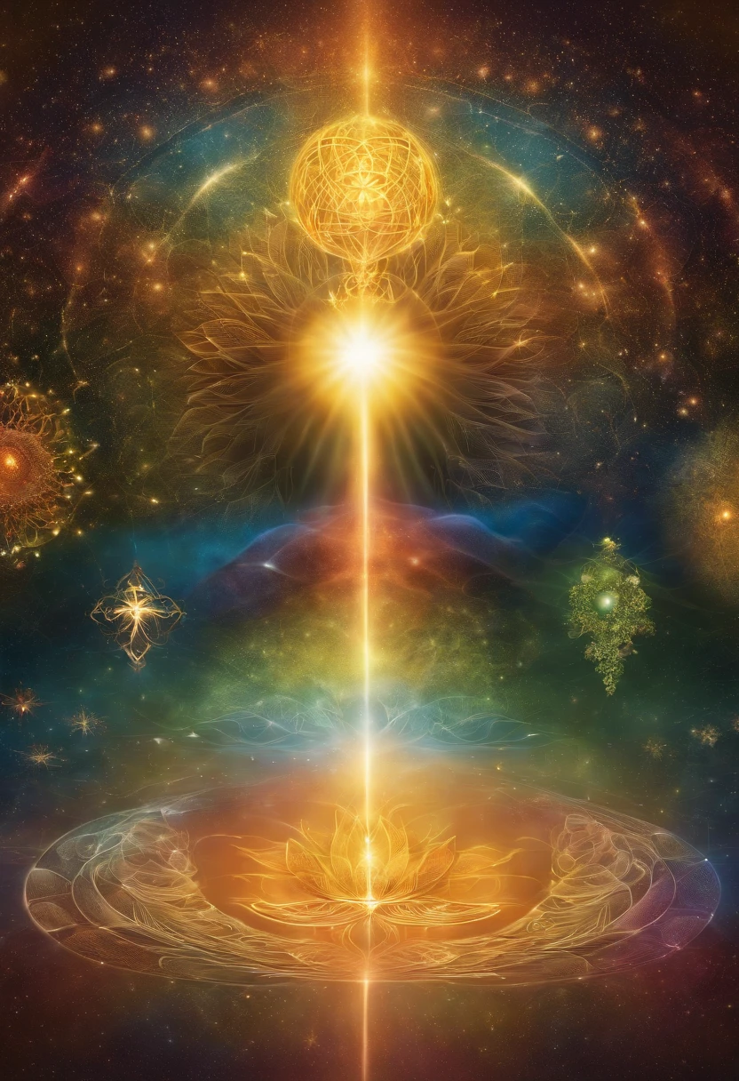 Design an engaging and visually appealing image that represents the fusion of conventional medicine, complementary medicine, and spiritual healing in the context of the 'New Biology.' The image should convey harmony, balance, and the interconnectedness of the physical, energetic, and spiritual aspects of health. Use colors, symbols, and visual elements that evoke a sense of unity and holistic well-being. This image should inspire curiosity and interest in exploring the integration of these diverse perspectives for improved health and healing