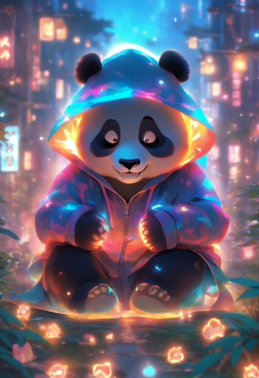 a cute panda sitting on a floating lantern in the sky, red sky, sharp focus, (best quality,4k,8k,highres,masterpiece:1.2),ultra-detailed,(realistic,photorealistic,photo-realistic:1.37),detailed panda face, detailed panda eyes, detailed panda nose and mouth, floating lantern, glowing lantern, whimsical, fantasy