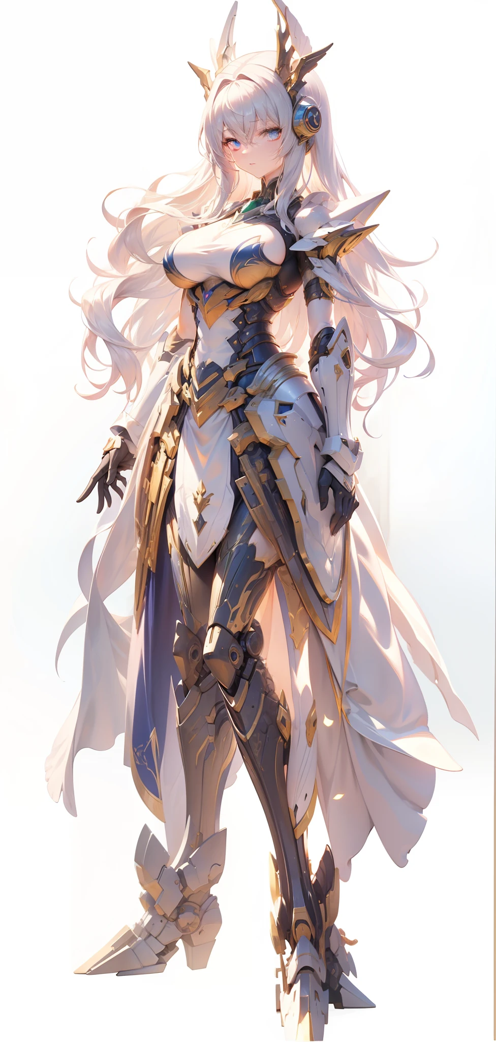 Silvery hair,hentail realism, shadowing,,character sheets, reference sheet, Standing painting, 8K, Super detail, 1080p, Women's HD, Slim,4K for women, 8K, 16k, A high resolution, Best quality, High quality, Anatomically correct, Masterpiece, ccurate, hyper HD,As graceful as a swan,unreal-engine, Ghibli-like colors, anime big breast, Standing painting, angle of view,mecha girl