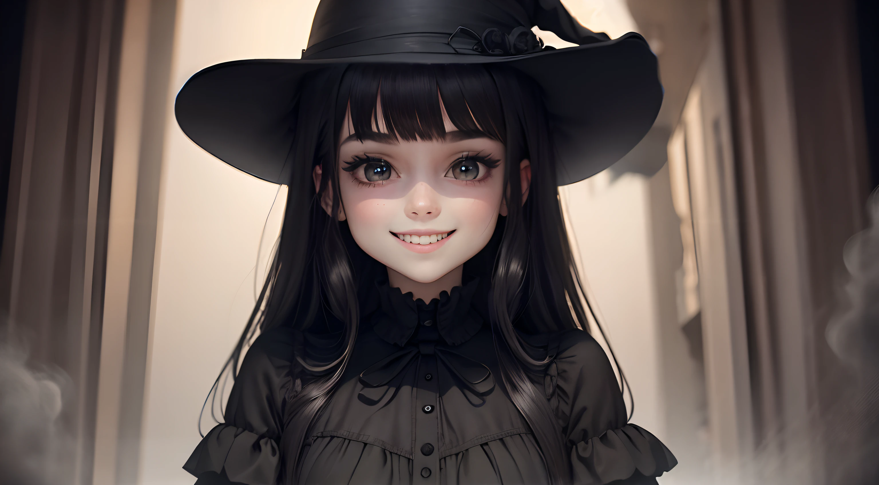 Black straight long,Spooky background