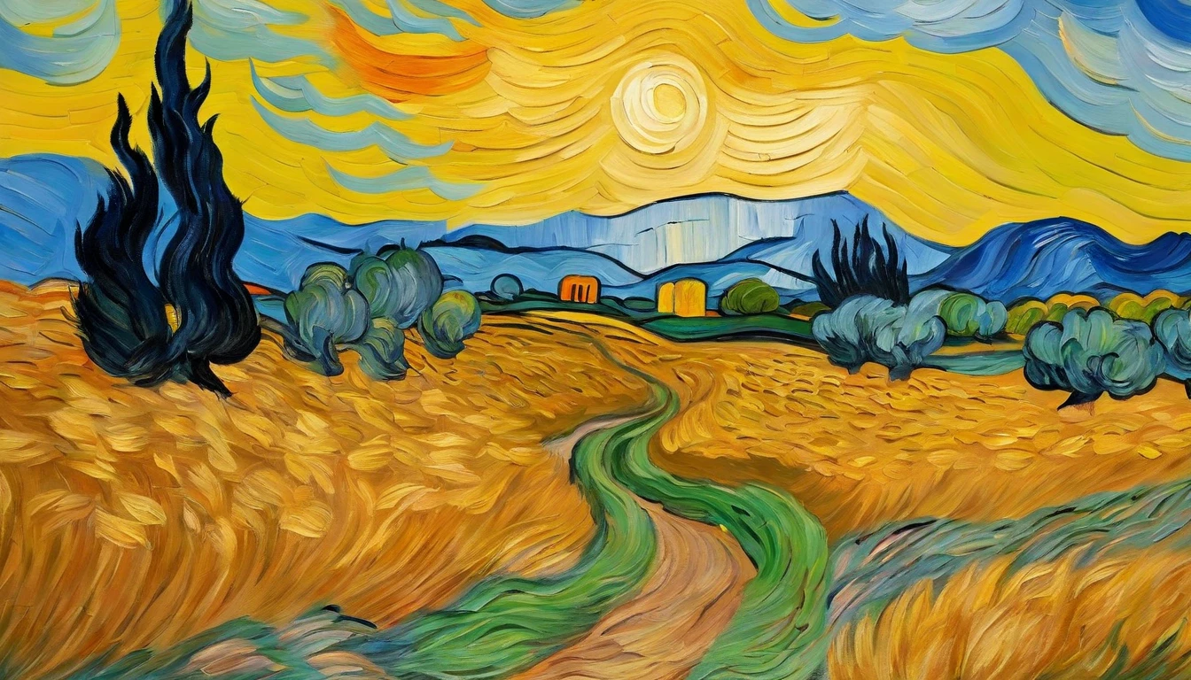 von gogh,Wheat field with crows